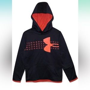 Under Armour Boys Youth Kids Cold Gear Black Pullover Hoodie